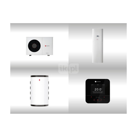 Pakiet systemowy OZE Nr 04 - Pompa ciepła powietrzna powietrze-woda monoblok SAUNIER DUVAL GeniaAir HA 5-6 O 4.3kW 230V + Wieża hydrauliczna FEW 200/6 + Regulator SRC 720 + Zasobnik buforowy VNR