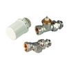 Zestaw do grzejników bocznozasilanych: głowica Thera-6 T3019W0 + Zawór termostatyczny, prosty, wkładka SX, 3/8" V2030DSX10 + zawór powrotny, prosty, 3/8", V2430D0010