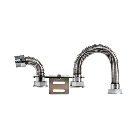 Monozłącze pod gazomierz G4/G6 130mm, rura elastyczna GZ 5/4" x rura elastyczna ze śrubunkiem 5/4"