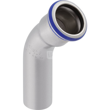 Kolano GEBERIT Mapress Edelstahl jednokielichowe Stal nierdzewna x Stal nierdzewna 54mm x 54mm DN 50 x DN 50 (Końcówka wciskowa x Mufa zaciskowa)