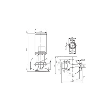 Pompa obiegowa WILO CronoLine-IL typu in-line z silnikiem znormalizowanym 50 Hz 1450obr/min