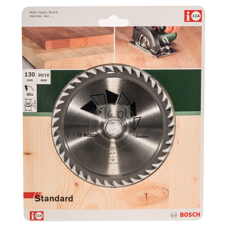 Tarcza pilarska STANDARD D = 130 mm, otwór = 20 mm, Z = 40