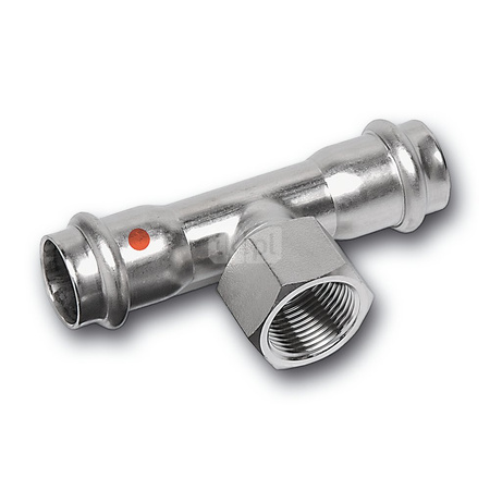 Trójnik SANHA NiroTherm Press Stal nierdzewna (108 mm x 3/4'' x 108 mm) (ZW x GW x ZW)