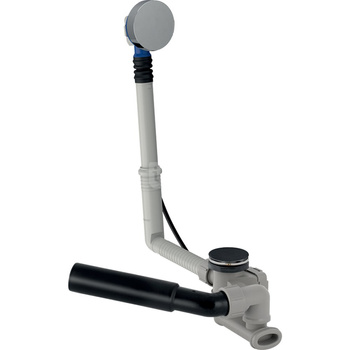 Zestaw odpływowo-przelewowy do wanien, z korkiem automatycznym, kompletny, chrom bł.