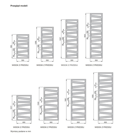 Grzejnik elektryczny ZEHNDER Kazeane, 1592/500mm, kolor Chrom, moc 300W