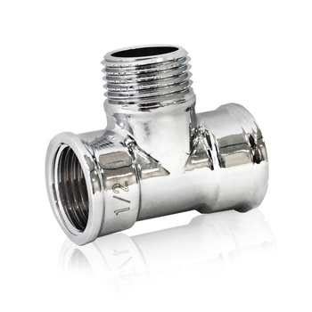 Trójnik GW GZ GW mosiężny chromowany 1/2"