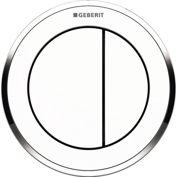 Pneumatyczny przycisk uruchamiający WC Geberit Typ 10, ręczny, meblowy dwudzielny, biały-chrom