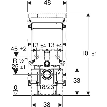 Moduł sanitarny Geberit Monolith Plus do WC wiszącego, H101, indywidualizowany