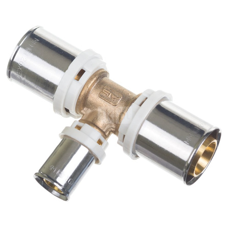 Trójnik QIK zaprasowywany Mosiądz (50mm x 26mm x 50mm) (ZZ x ZZ x ZZ)