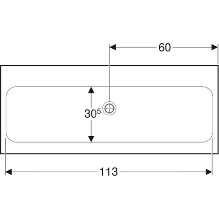 Umywalka iCon Light 120 cm, bez otworu, bez przelewu,