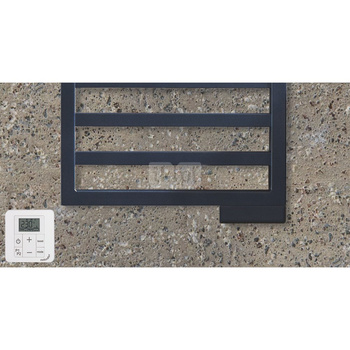 Grzejnik Zehnder Quaro QA-100-060 - 600 mm, kolor (Code0557) Black Matt, typ złącza Code S012, konsole ścienne towel radiator, kolor mocowania (CodeRADC) kolor grzejnika, zest. naścienne 4