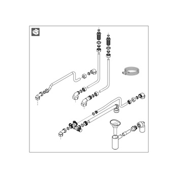 Nadtynkowy zestaw podłączeniowy do VIH R120/6 zawierający: podłaczenie hydrauliczne z kotłem atmoTEC lub turboTEC, czujnik tempe