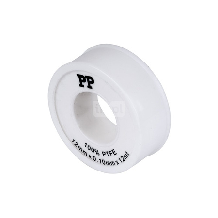 TT Taśma teflonowa 0.075mm x 12mm 10mb biała