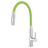 Bateria zlewozmywakowa ZUMBA Slim 2F, zielona elastyczna wylewka 2F, chrom