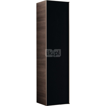 Szafka Citterio boczna wysoka 40x160 cm, dąb czarny/szkło czarne