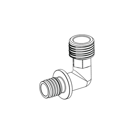 Nypel 90' TECE TECEFLEX Mosiądz 20mm x 3/4'' (ZZ x GZ)