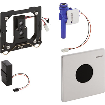 Elektroniczny zawór spłukujący Geberit do pisuaru, zasilanie bateryjne, Mambo, stal nierdz.