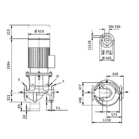 Pompa obiegowa WILO CronoLine-IL typu in-line z silnikiem znormalizowanym 50 Hz 1450obr/min