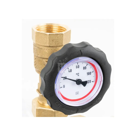 Grupa ochrony powrotu kotła BTA 110 AP z zaworem temperaturowym ATV, 3 x GW G1'', 55 stC, Kvs 6, AFRISO APH