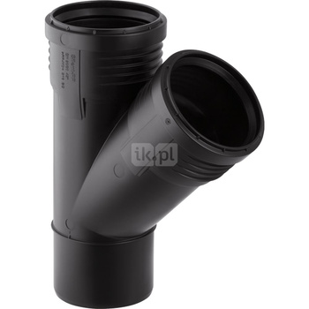 Trójnik 45' GEBERIT Silent-PP Polipropylen40mm x 40mm x 40mm (DN 40 x DN 40 x DN 40) (Końcówka wciskowa x Mufa wciskowa x Mufa wciskowa)