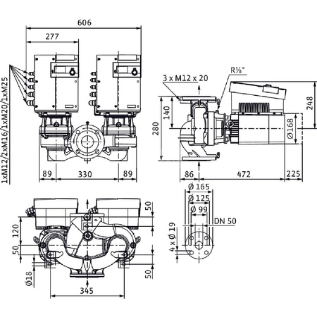 Pompa obiegowa WILO Stratos GIGA-D typu in-line z silnikiem znormalizowanym 50/60 Hz 4620obr/min