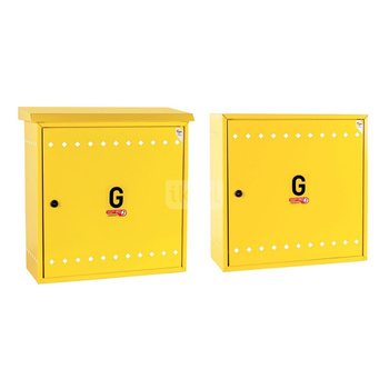 Skrzynka gazowa, 450x450x250, naścienna, metalowa, z płaskim daszkiem - popielata (na gazomierz G4/G6 bez reduktora)