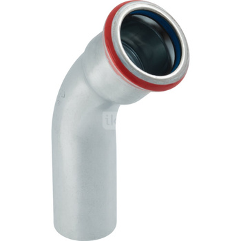 Kolano GEBERIT Mapress C-Stahl FKM jednokielichowe Stal Ocynk x Stal 54mm x 54mm (Końcówka wciskowa x Mufa zaciskowa)