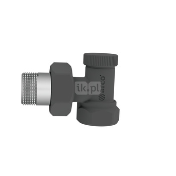 TEIDE PLUS Zestaw zaworów grzejnikowych kątowych (zasilający + powrotny), 1/2GZ x 1/2GW, czarny