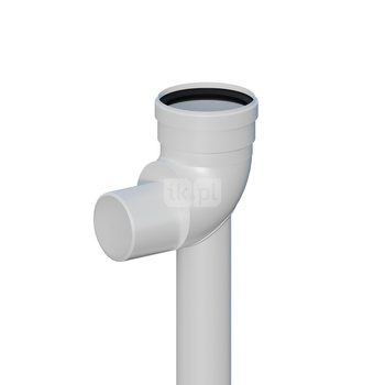 Kolano PP 87° redukcyjne DN80/60mm na podstawie L500mm z uszczelką [EPDM]