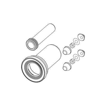 TECEprofil - Komplet prostek przyłączeniowych do ceramiki L-200mm z podkładkami i elementami maskującymi