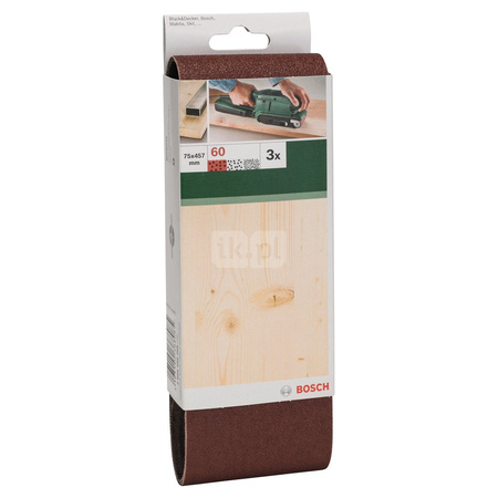 3-częściowy zestaw taśm szlifierskich do szlifierek taśmowych, wersja czerwona K = 60