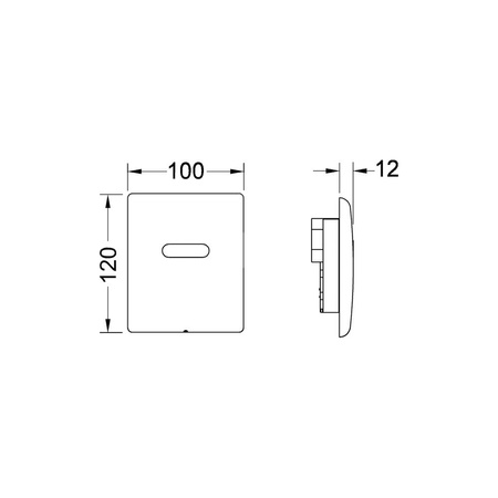 Mechanizm spłukujący elektroniczny TECEplanus do pisuaru, zasilany bateryjnie 6V, stal nierdzewna szczotkowana