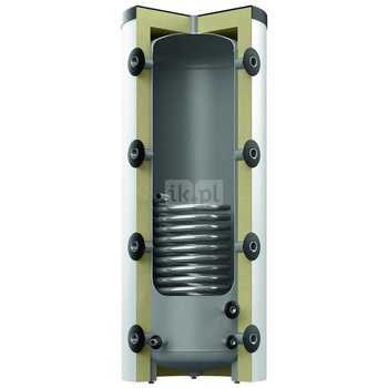 Zbiornik buforowy stojący REFLEX Storatherm Heat HF/1_C 1000L, z wężownicą, izolacja: włókna poliestrowe z płaszczem foliowym, kolor: srebrny