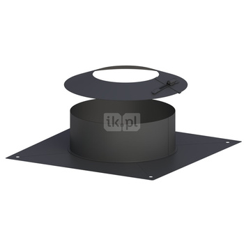 Króciec dylatacyjny Ø60mm z kołnierzem malowany na czarno