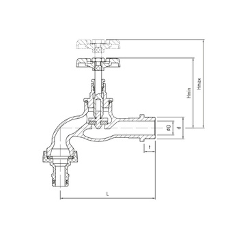 3099 G1/2 PN10 DN15 Zawór regulacyjny czerpalny K, żeliwny-ocynkowany PN-M-75002