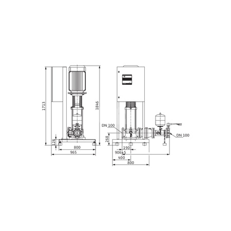 Hydrofor WILO Economy CO-1 MVI częstotliwość 50 Hz, prędkość obrotowa 2960obr/min