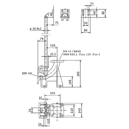 Akcesorium do pomp (stopa sprzęgająca), WILO - Stopa sprzęgająca DN 40/50