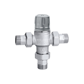 Zawór mieszający regulowany pokrętłem, z zaworami zwrotnymi i filtrami 1" 45÷65 st. C