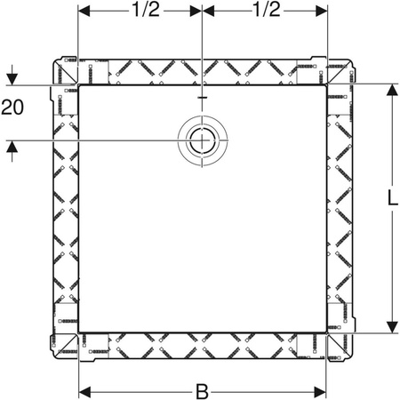 Brodzik kwadratowy Geberit Olona 100x100 cm, biały