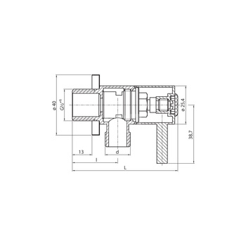 PHA-052 Zawór kątowy z głowicą ceram. patyk 1/2" x 3/8"
