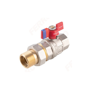 Zawór kulowy nakrętno-wkrętny z motylkiem, ze śrubunkiem, 1", F-Power