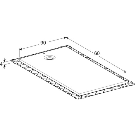 Brodzik prostokątny Geberit Olona 160x90 cm, biały