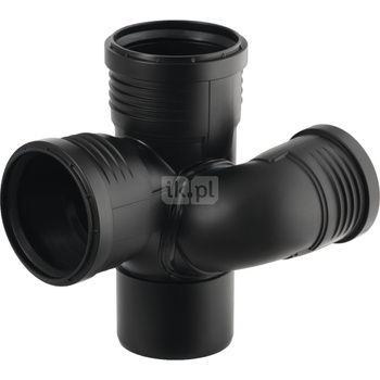 Złącze czwórnik GEBERIT Silent-PP 110mm x 75mm x 110mm x 110mm  (DN 100 x DN 70 x DN 100 x DN 100)