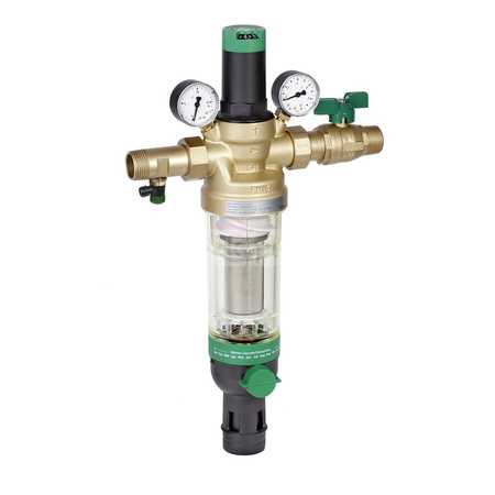 Stacja filtrująco-redukcyjna z płukaniem wstecz. do 70°C, 3/4", siatka 100 mikronów