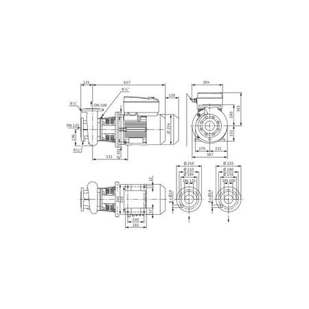 Pompa obiegowa Wilo-CronoBloc BL-E 100/220-7,5/4-R1-IE4-S1 elektronicznie regulowana pompa dławnicowa o konstrukcji typu Inline z przyłączem kołnierzowym i automatycznym dopasowaniem wydajności.
