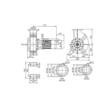 Dławnicowa pompa blokowa Atmos GIGA-B 80/140-1,5/4