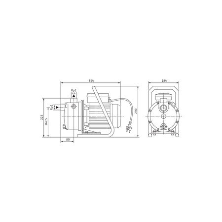 Pompa do zaopatrzenia w wodę Wilo-Jet 203-EM samozasysająca do tłoczenia wody ze studni, napełniania, opróżniania, przetłaczania, nawadniania, zraszania. Wirniki i korpusy ze stali nierdzewnej, cicha praca. Wersja z uchwytem transportowym