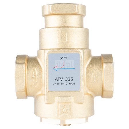 Zawór temperaturowy ATV 335, DN25, Rp1", kvs 9, 55°C