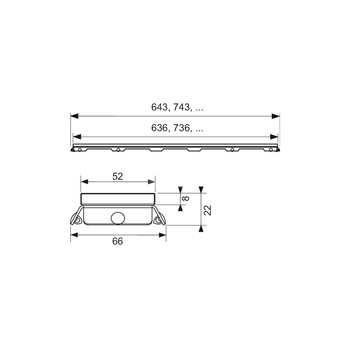 TECEdrainline - Ruszty proste ze szkła szkło czarne 1500 mm