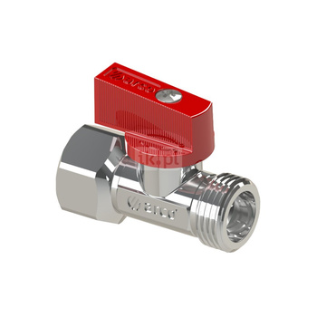 MINI DELTA zawór kulowy, 1/2 GZ x 1/2 GW, uchwyt czerwony